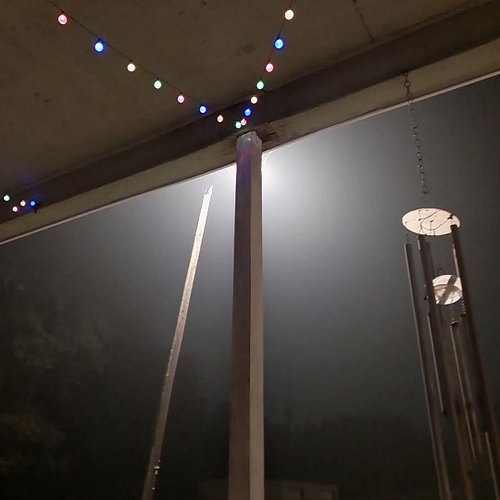 The view from the back carport. Still some leftover fireworks to use up, I guess.