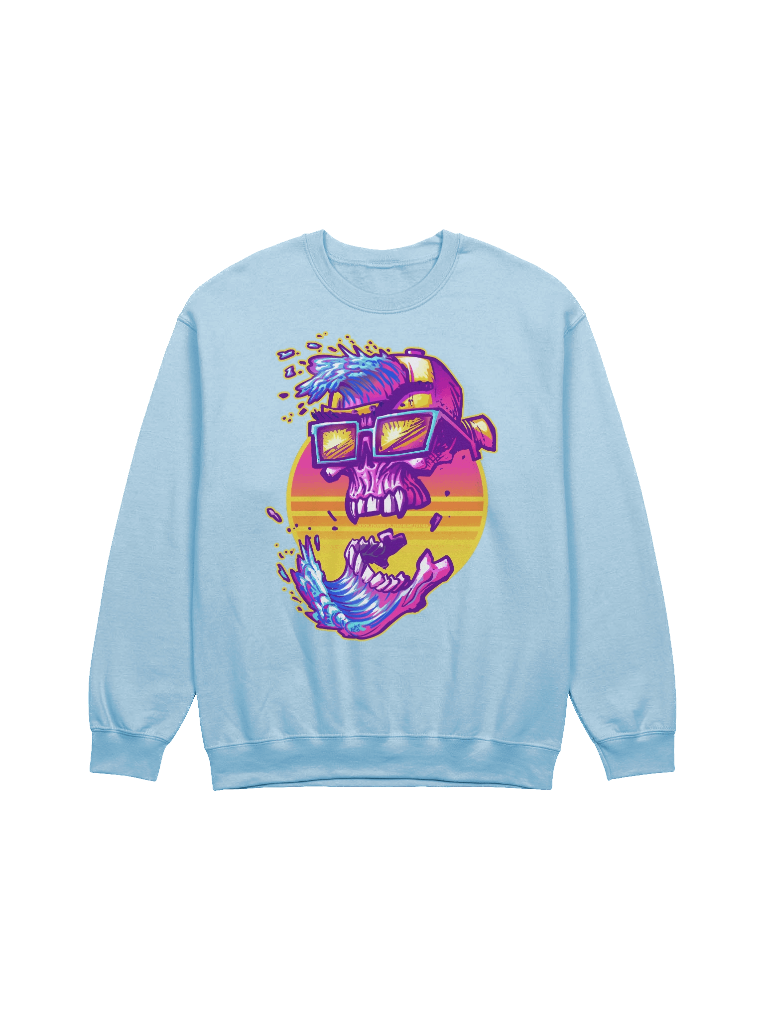GrumpyBeard WaveSkull - Crewneck Sweatshirt Gildan Classic product image (9)