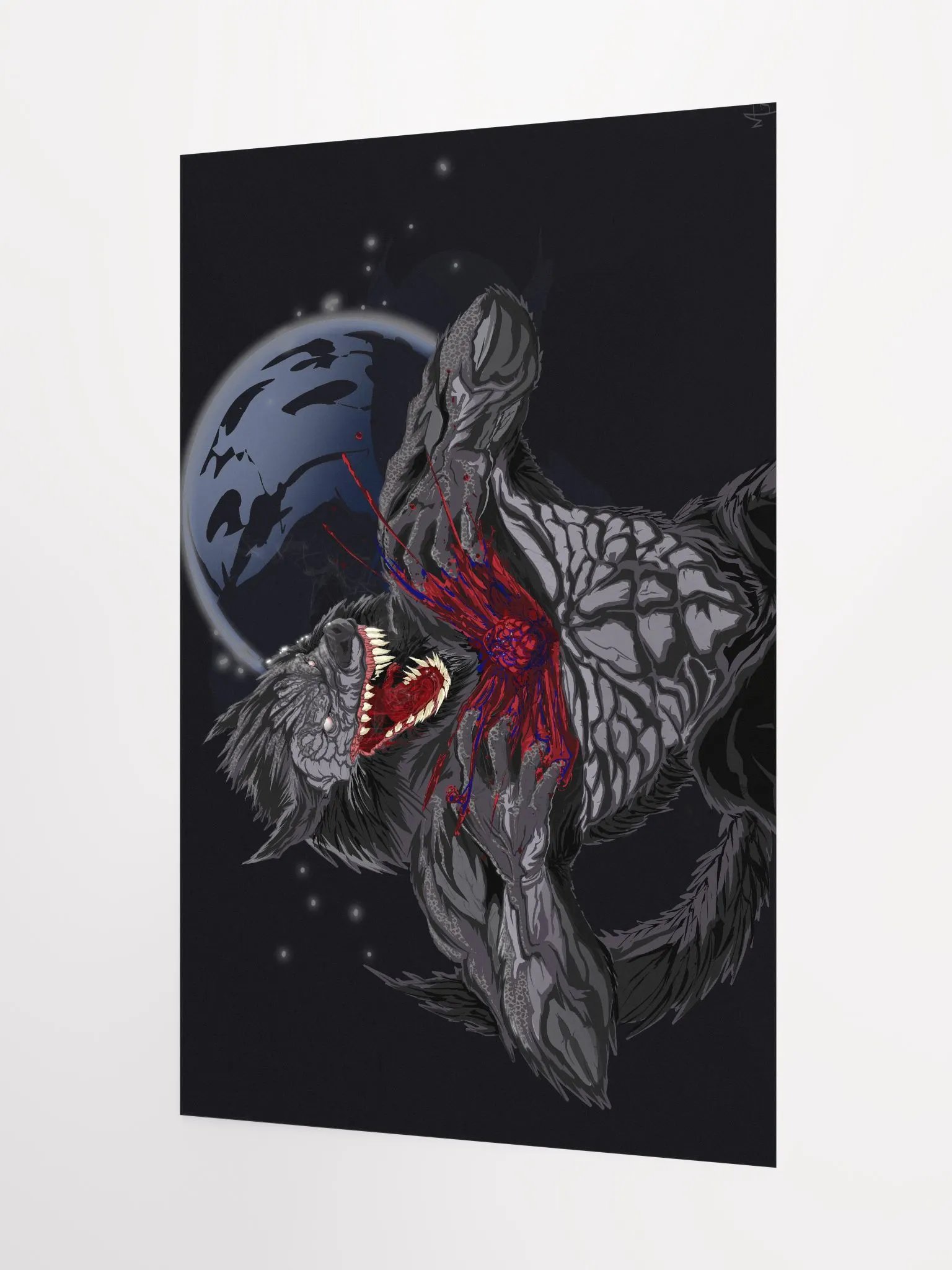 Werewolf's Blood Moon Matte Poster Print product image (3)