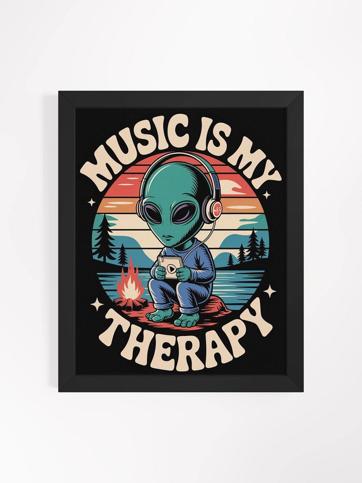 Music Is My Therapy Framed Matte Wall Art Canvas product image (2)