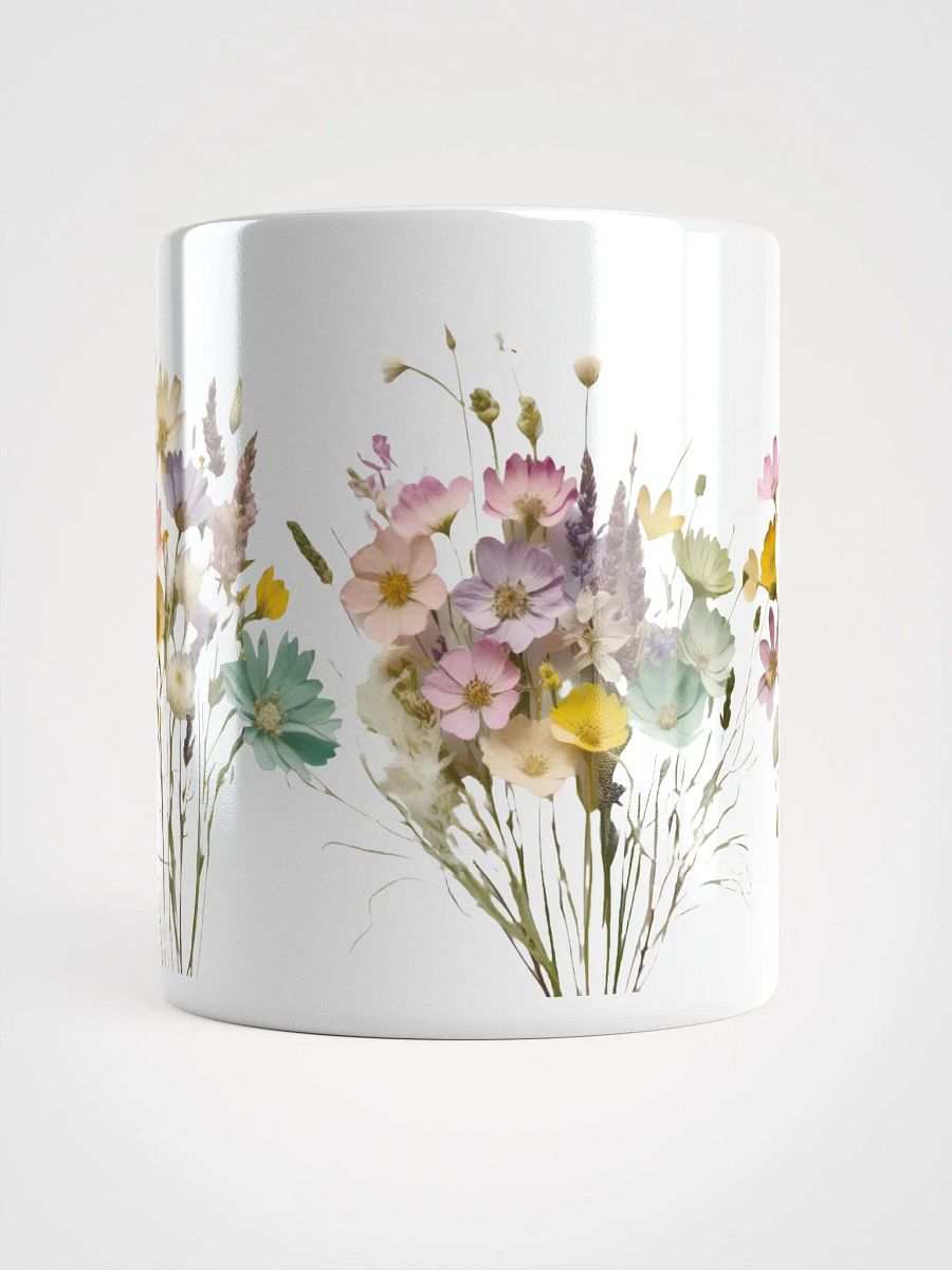 Boho Flowers White Glossy Ceramic Mug product image (5)