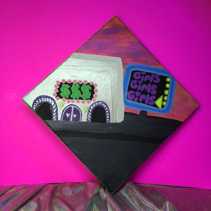 Money B4 Hunny - painting on 8x8 canvas product image (2)