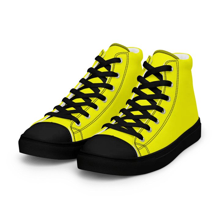 Women's Bright Yellow High Top Canvas Shoes product image (1)