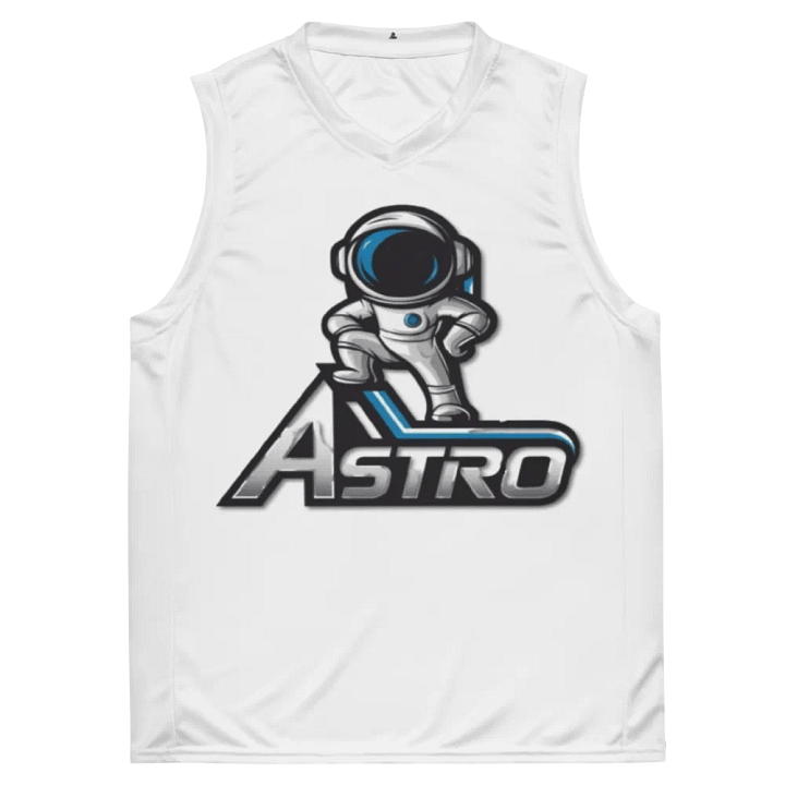 Astro All-Star Unisex White Recycled Basketball Jersey product image (2)