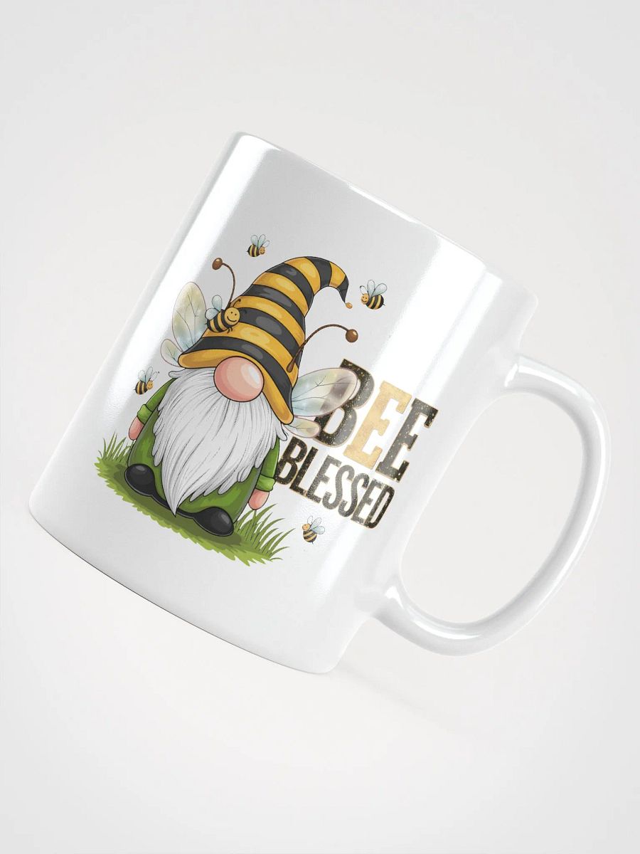 Bee Blessed Gnome White Glossy Mug product image (4)