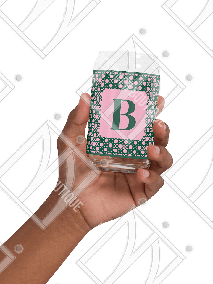 Verdant Garden Monogram B Can-Shaped Glass product image (2)