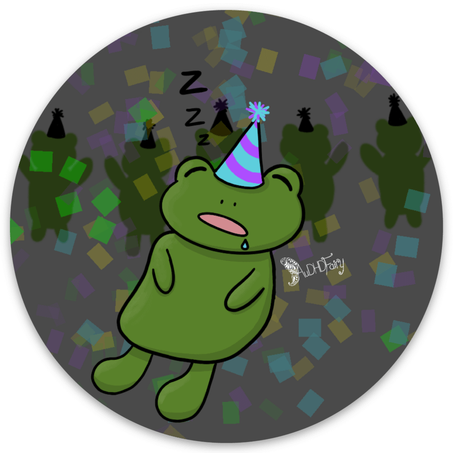 New Year's Frog Sticker product image (1)