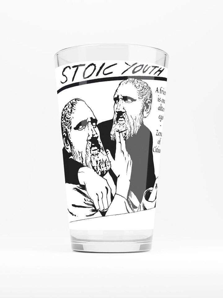 Stoic Youth Zeno of Citium quote Shaker Pint Glass product image (1)