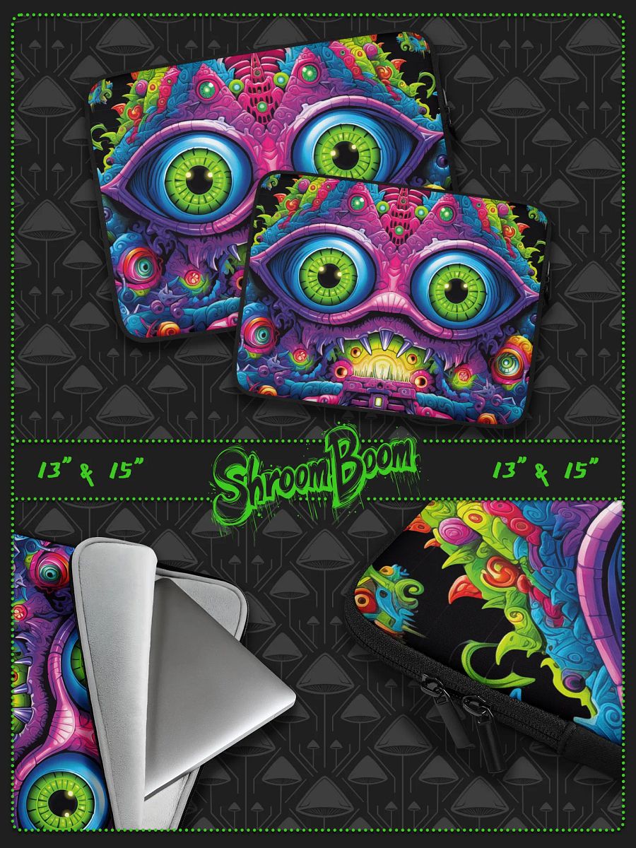 SHROOMBOOM Psychedelic Laptop Sleeve – Surreal Art Case for 13”/15” Laptops - #LTS1 product image (1)