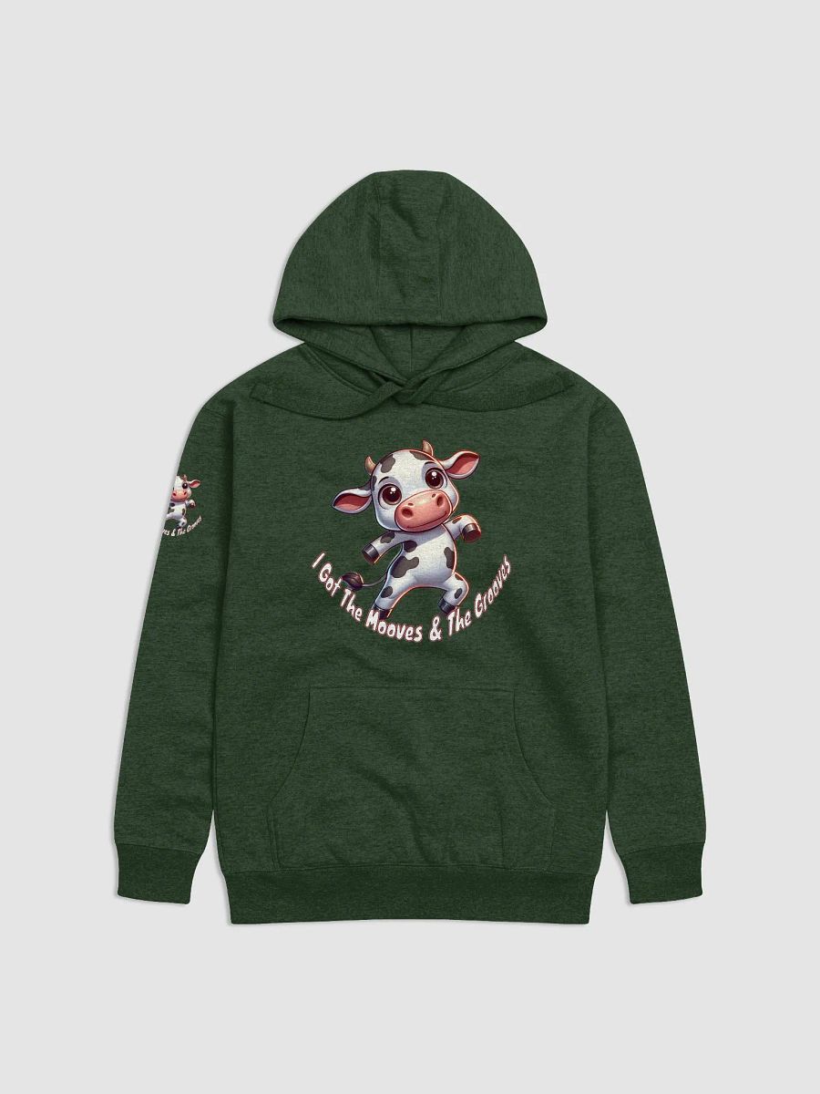 Adorable Dancing Cow Hoodie - 'I Got The Mooves & The Grooves' Cute Cartoon Design product image (9)