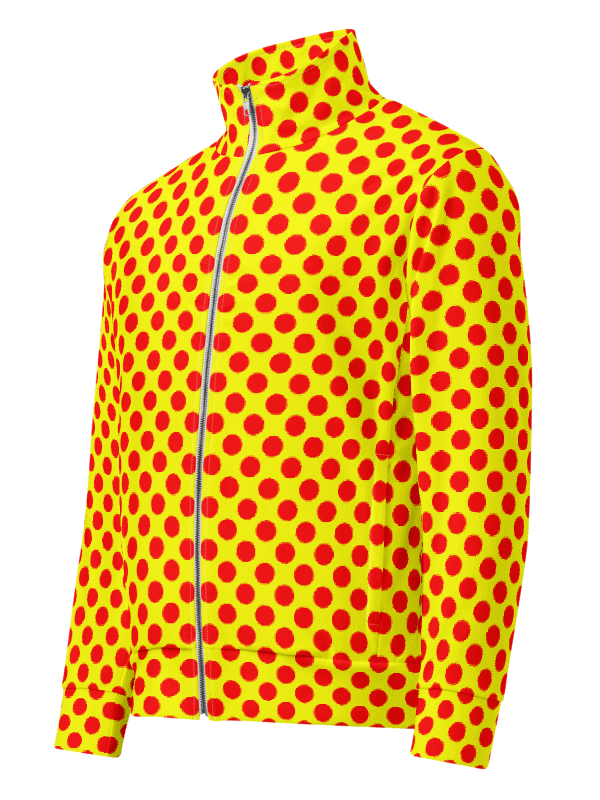 Red Polka Dots on Yellow Unisex Track Jacket product image (1)