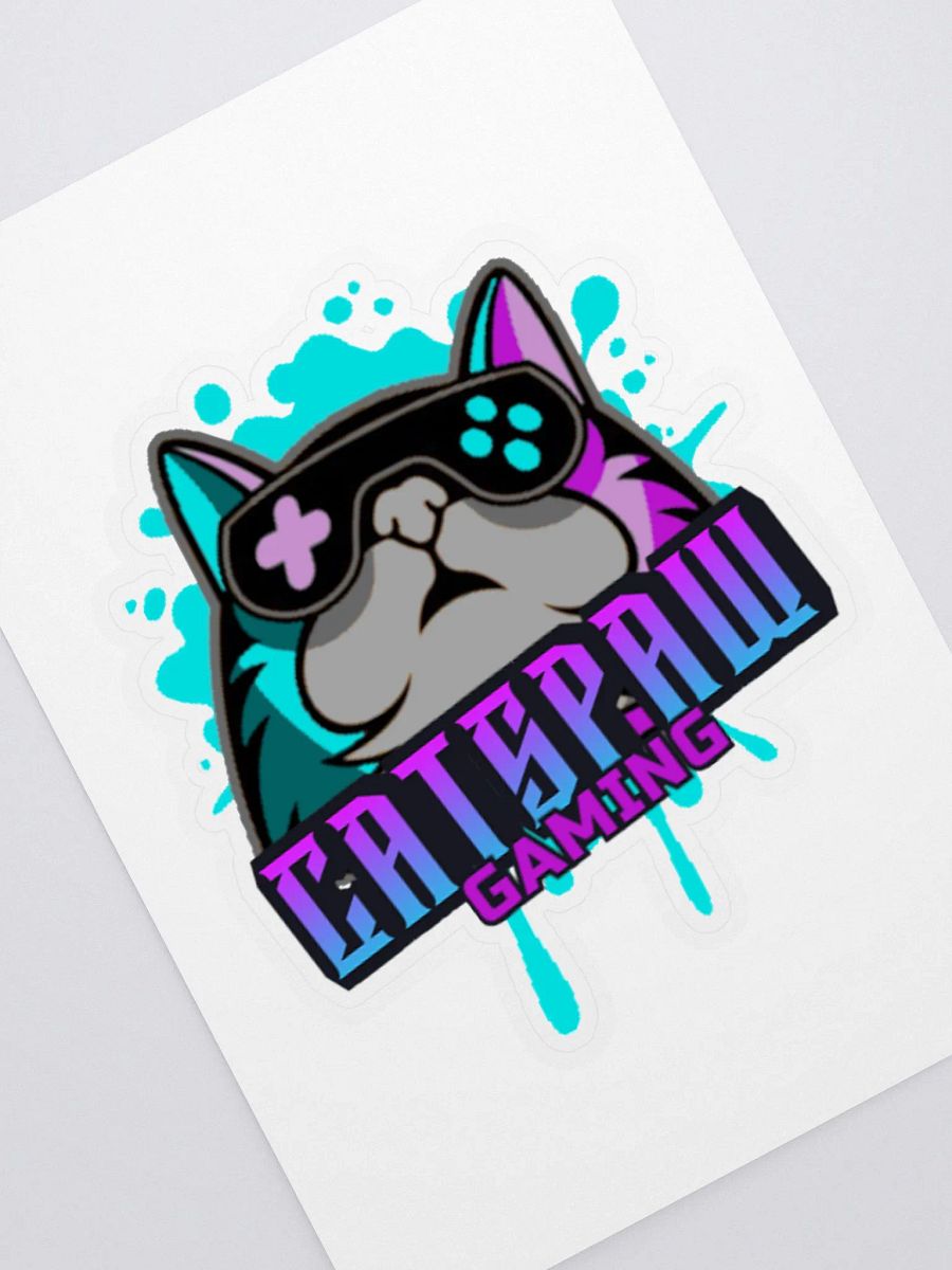 Kiss Cut Cats Paw Gaming Logo Sticker Sheet with Background product image (2)