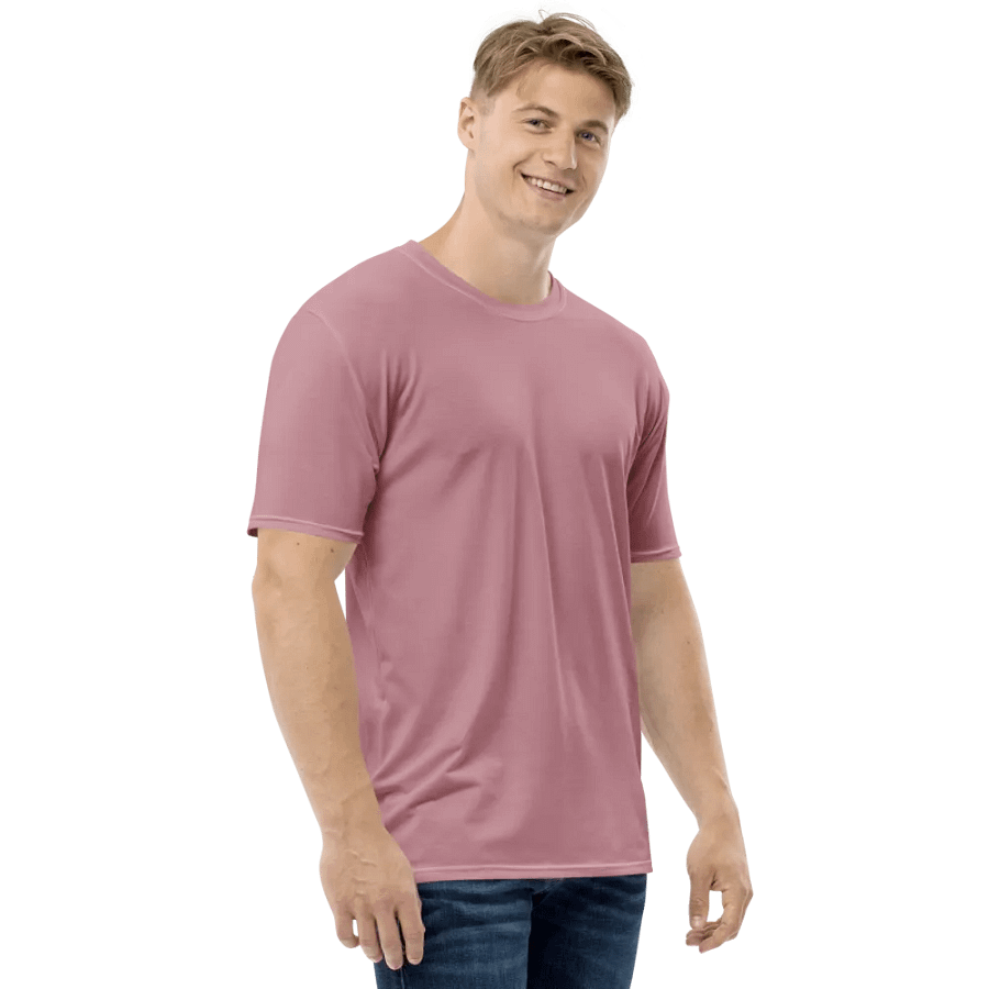 Plain Dusty Pink Soft Summer Men's Crewneck Polyester Heavyweight Premium T-Shirt by Treasure Pie product image (6)
