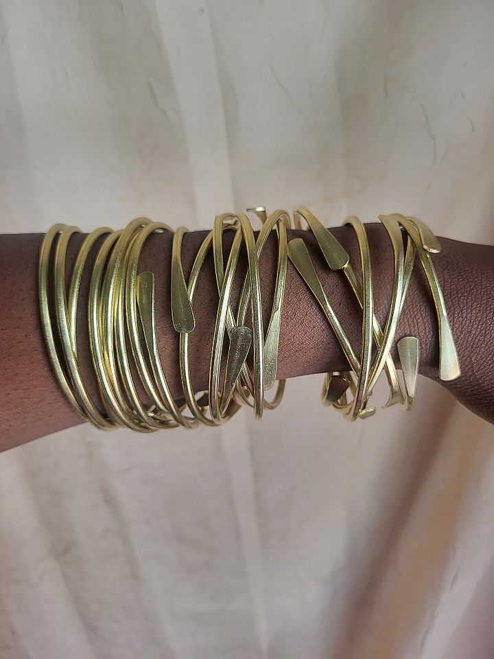 Raw Gold Brass Bangle Set product image (2)