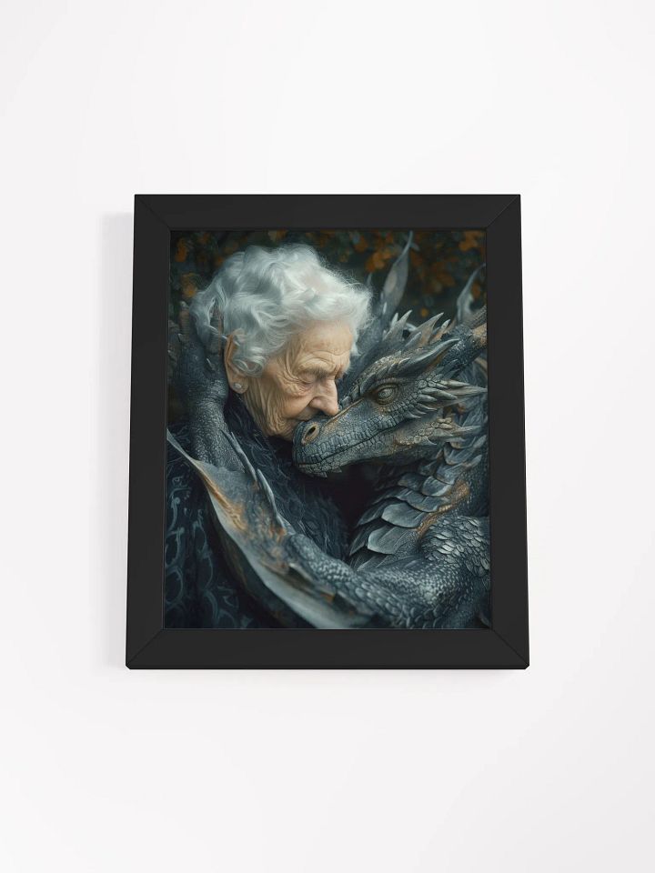 Elder lady with her dragon - Framed High Quality Matte Poster product image (4)