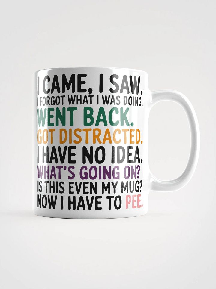 "I came, I saw.." Confused Humorous High Quality Glossy White Mug product image (1)