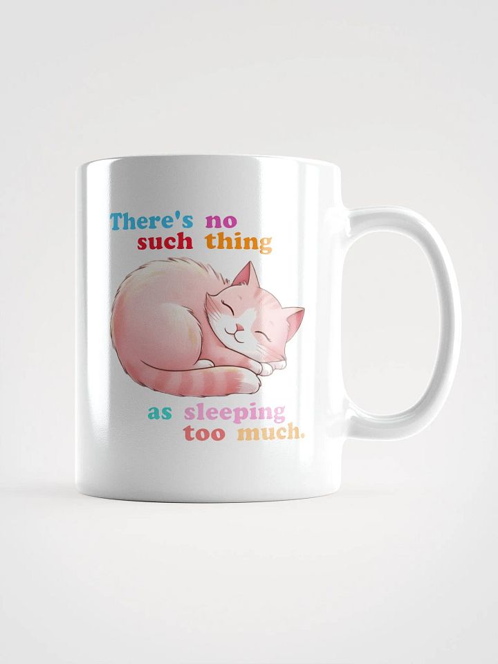 Sleeping Pink Cat White Glossy Ceramic Mug product image (1)