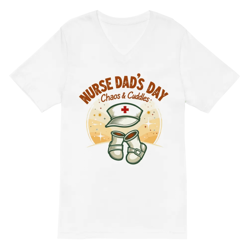 Chaos & Cuddles Nurse Dad's Day V-Neck Tee product image (2)