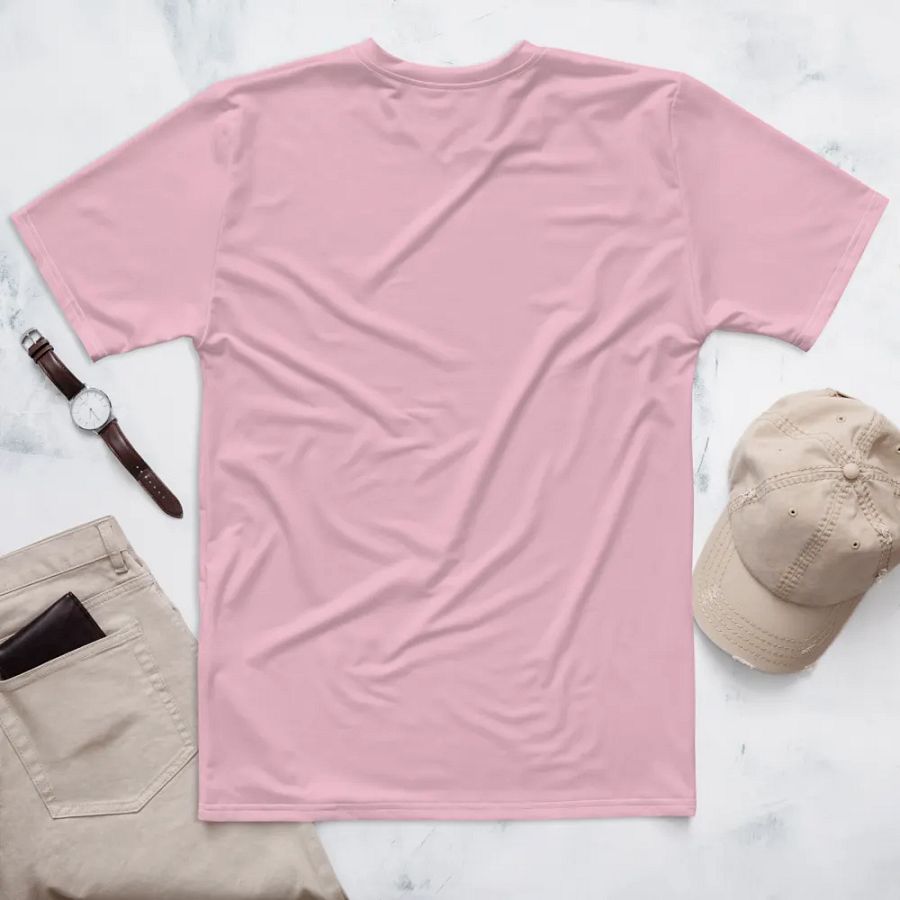 Plain Light Pink Soft Summer Men's Crewneck Polyester Heavyweight Premium T-Shirt by Treasure Pie product image (2)