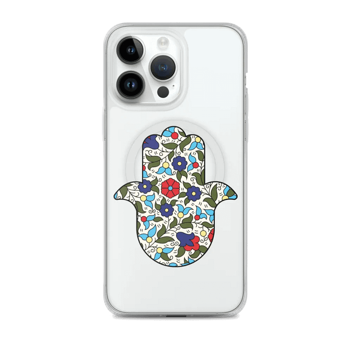 Hamsa Hand Khalili Floral Clear iPhone Case product image (2)