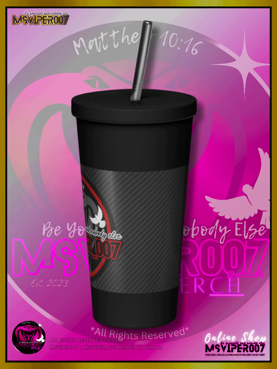 Tumbler - "MsViper_007™ Brand [red/blk] - Support&Sport" Insulated Tumbler with a Straw By Anna H. product image (4)