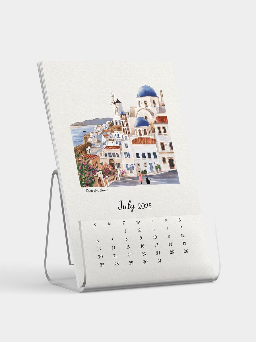 2025 Calendar | Minimal Watercolor Calendar For Travel Lovers | Wall Art | Minimal Digital Art | City Illustration | Home Decor | Gift Idea product image (6)