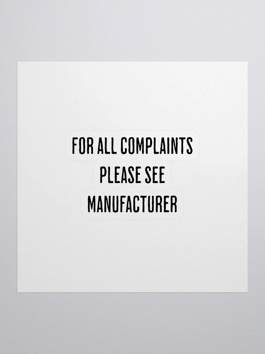 For All Complaints, Please See Manufacturer - Stickers product image (1)