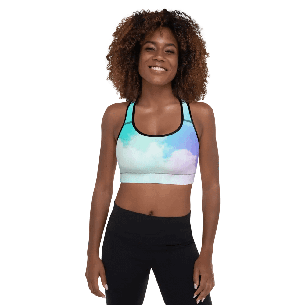 Blur cloud rainbow Design Padded Sports Bra - v2 product image (7)