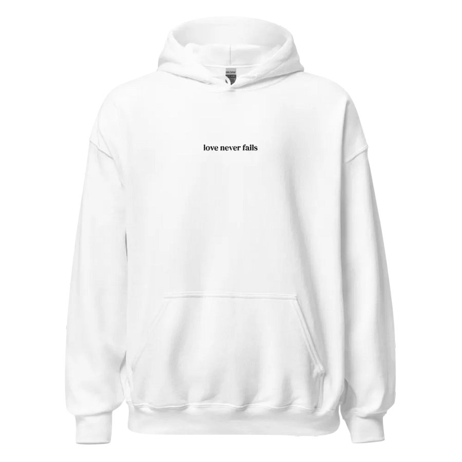 Minimalistic Unisex Love Never Fails Embroided Hoodie (Black Embroided) product image (193)