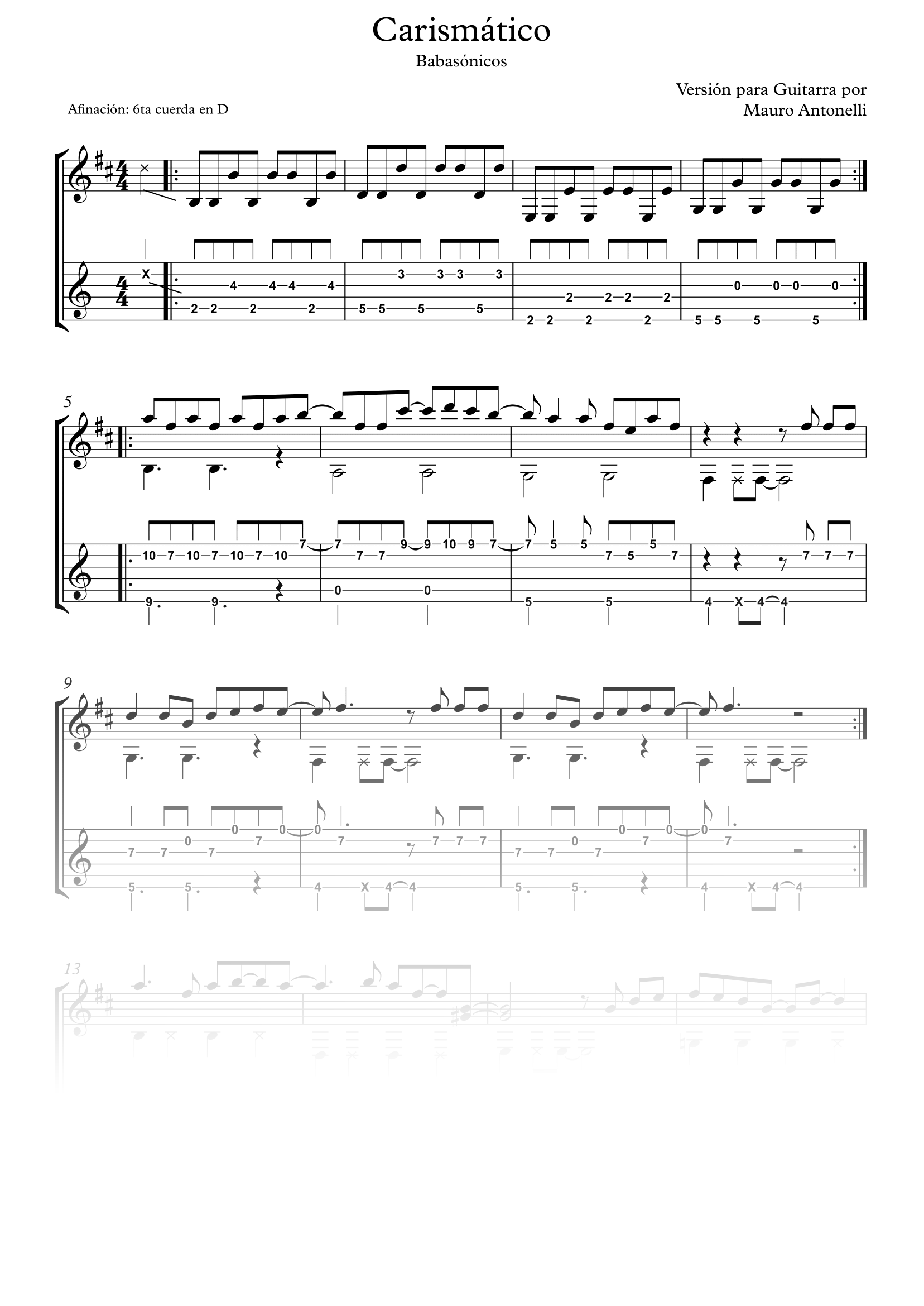 Carismático - Partitura + Tabs product image (1)