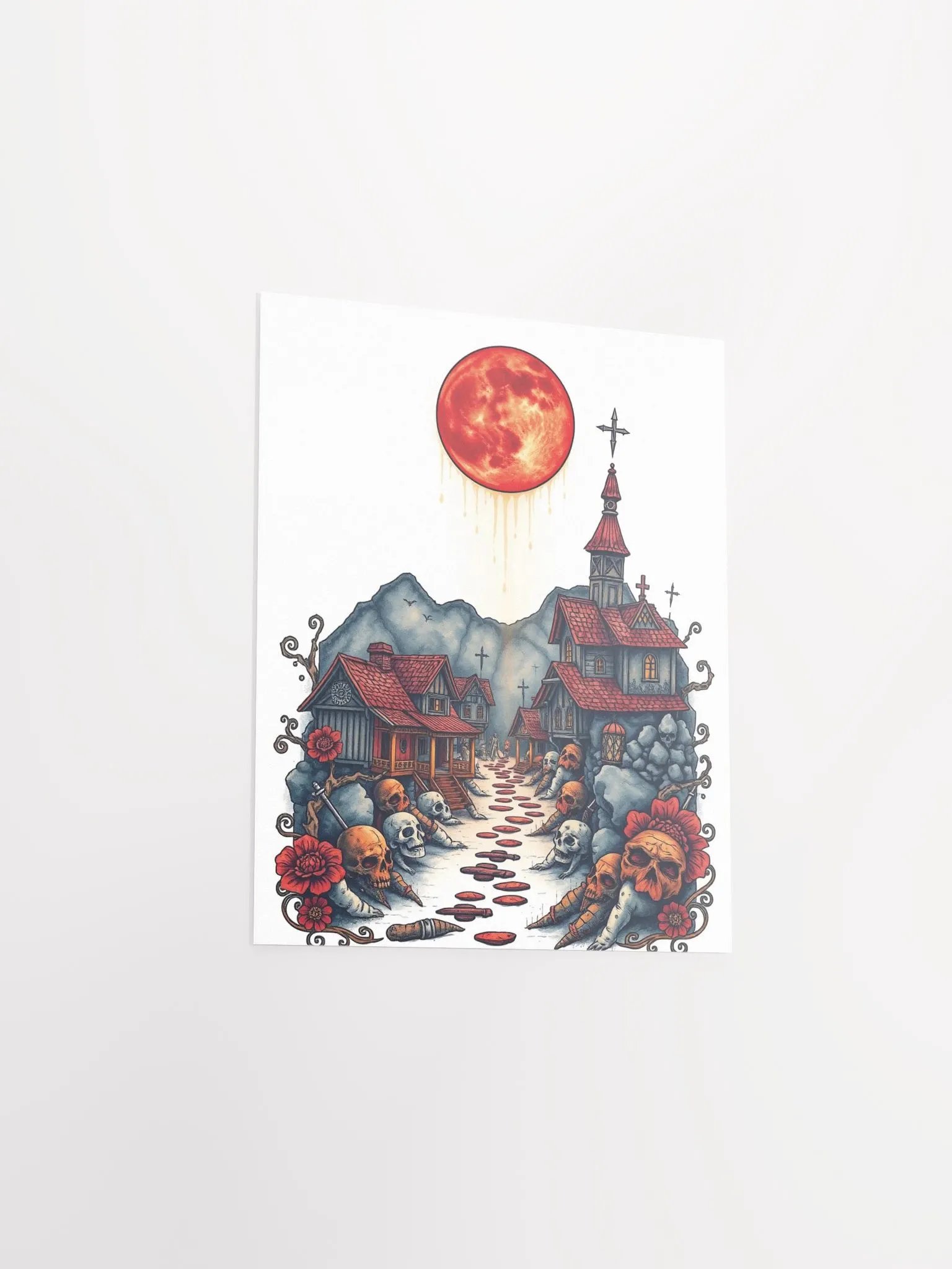 Crimson Moon Village Poster product image (17)
