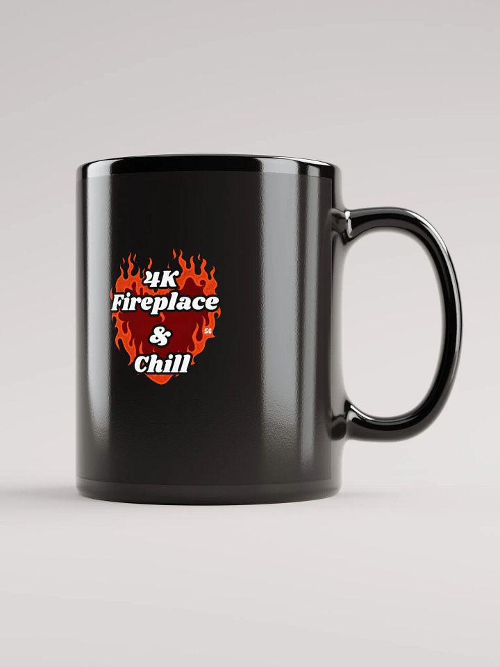 Flaming Heart - 4K Fireplace & Chill | Black Glossy Mug product image (1)