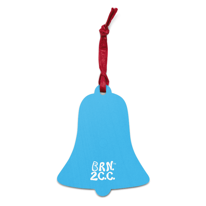 BOURNE to Cape Cod™ | Wooden Holiday Ornament | Double-Sided Coastal Keepsake | with BRN.2C.C.™ Logo on Back | White Logos on Deep Sky Blue product image (2)