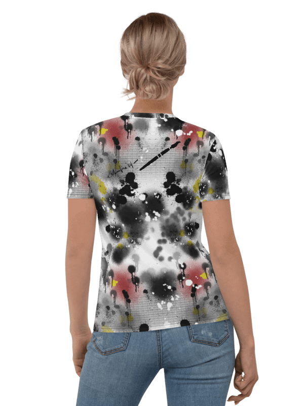SpatterWear #8 Women's Crew Neck Poly Tee/Inky product image (3)