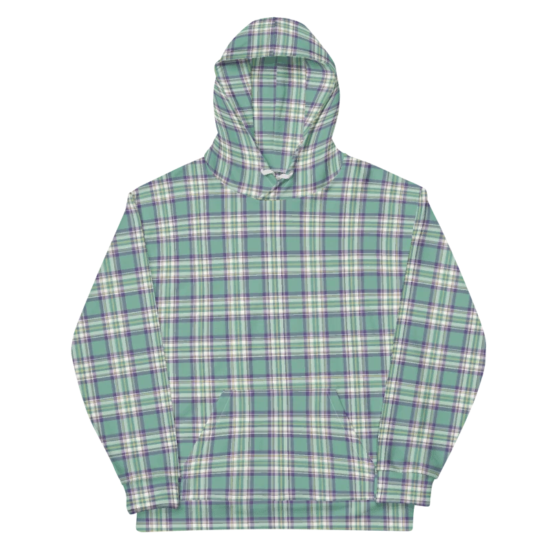 Light Green, Purple, and Yellow Plaid Hoodie product image (6)