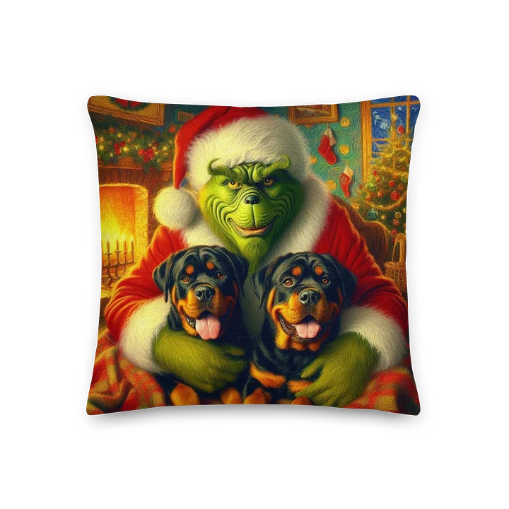 Rottweilers & Grinch Holiday All-Over Print Pillow product image (3)