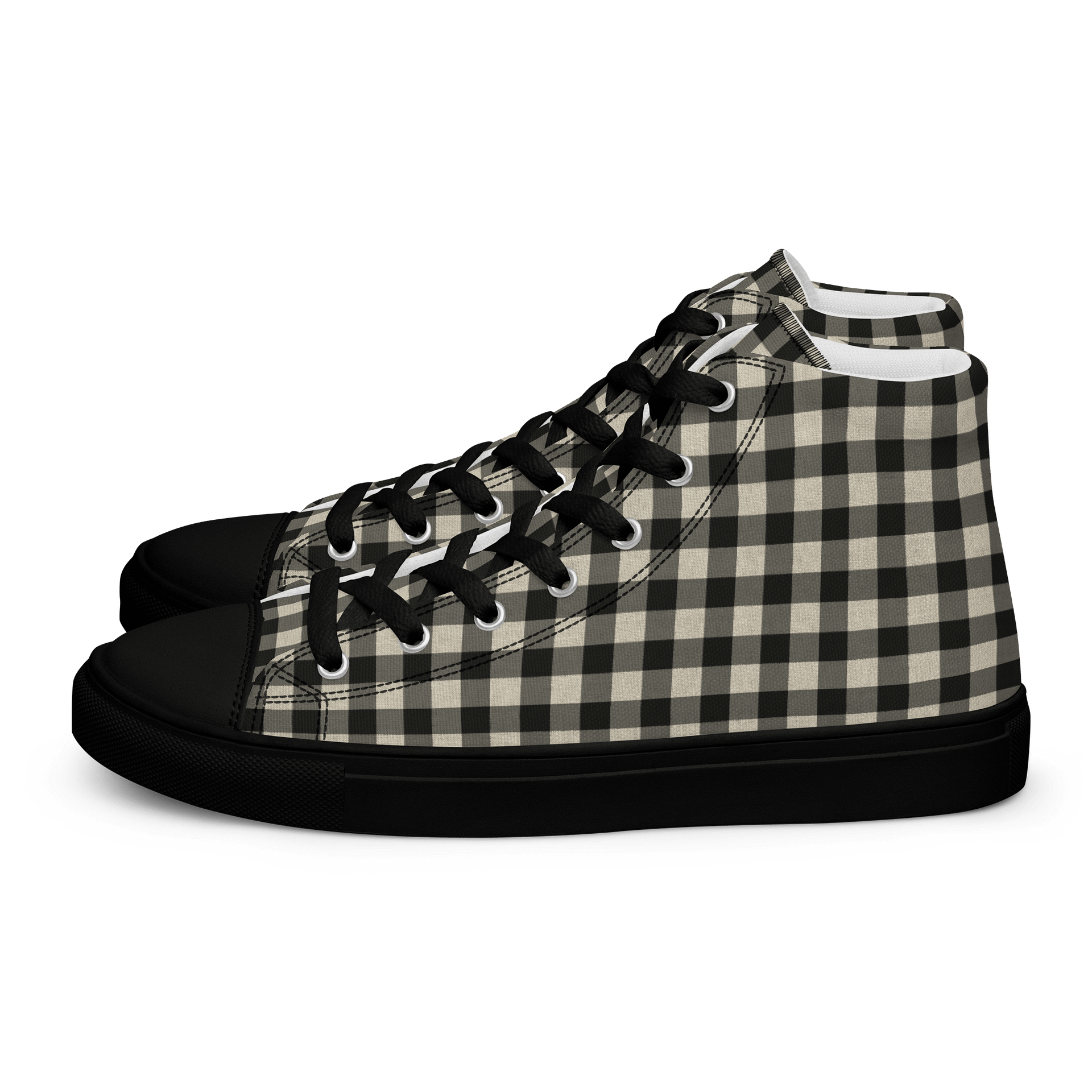 Checkered Classic: Men's High Top Canvas Shoes product image (1)