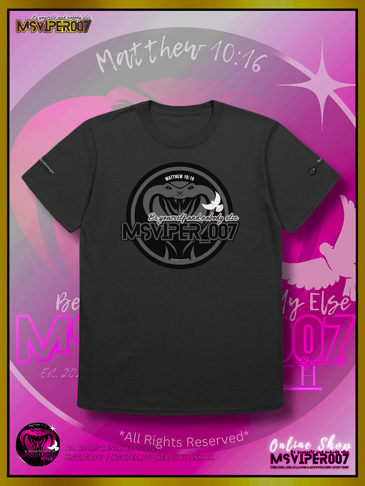 T-Shirt - "MsViper_007™ Brand Classic [grey/blk emblem] Support&Sport" - Streetwear/Cozy Lightweight T-Shirt By Anna H. product image (1)