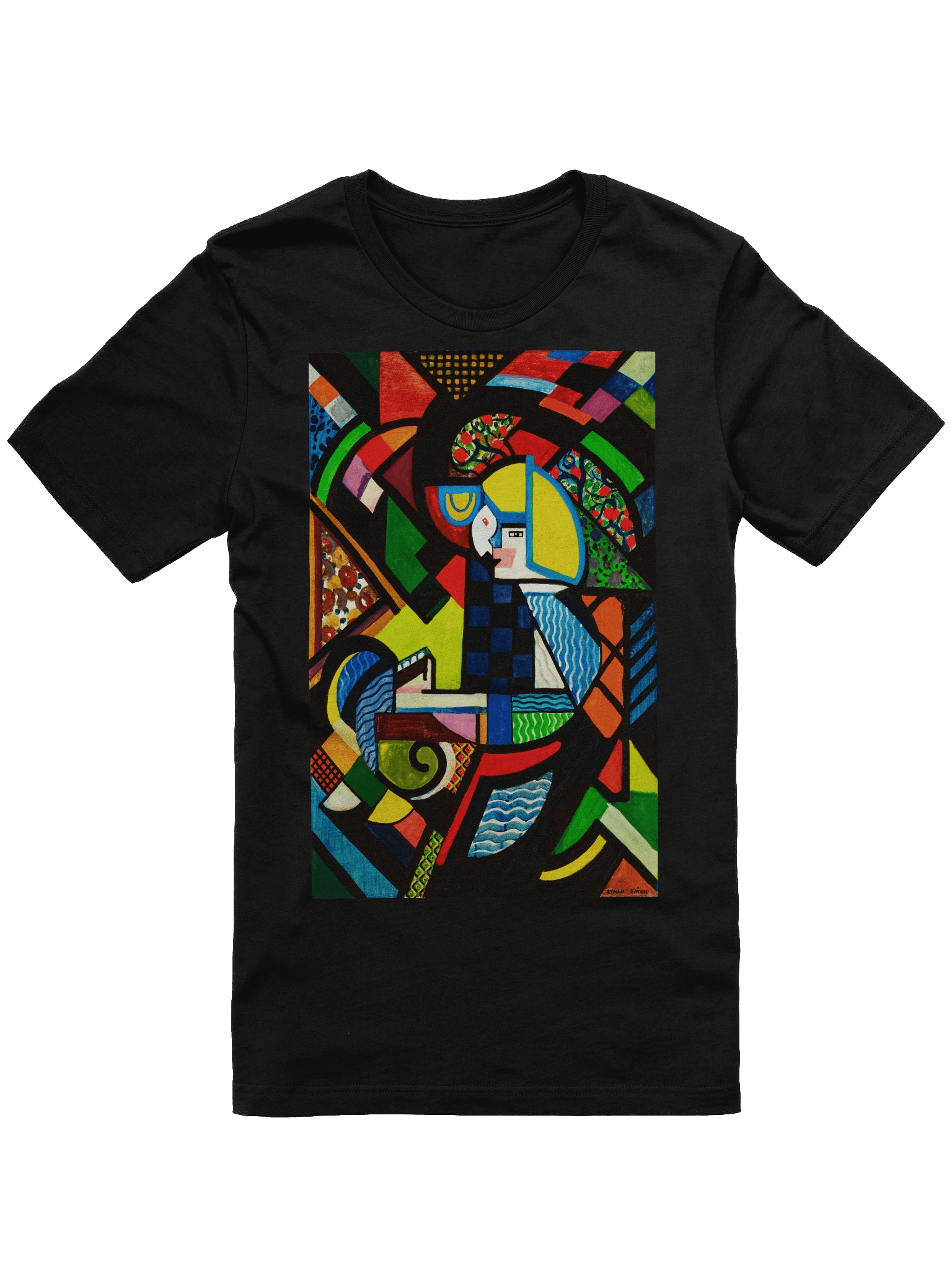 Cubist Abstract T-Shirt Vibrant Geometric Modern Art Design product image (1)