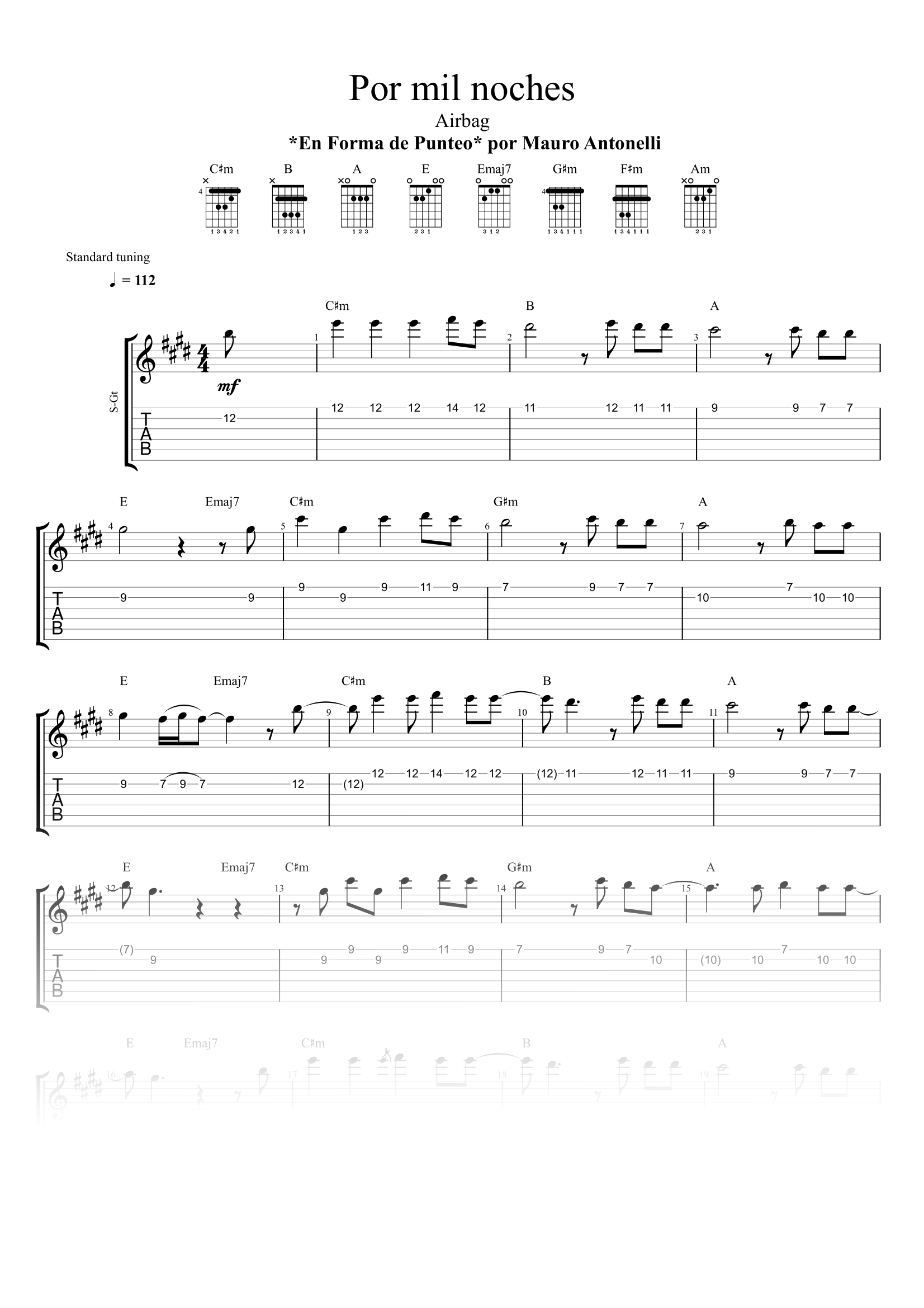 Por mil noches - Partitura + Tabs + Acordes + Pista product image (1)