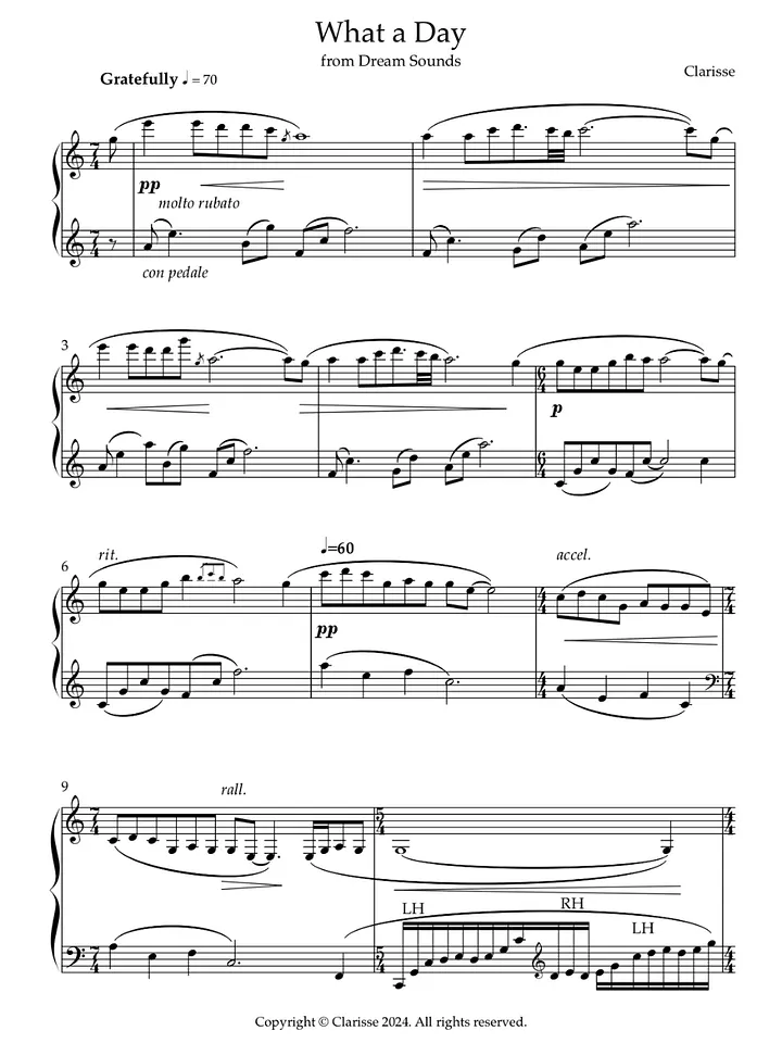 What a Day - Sheet Music product image (1)