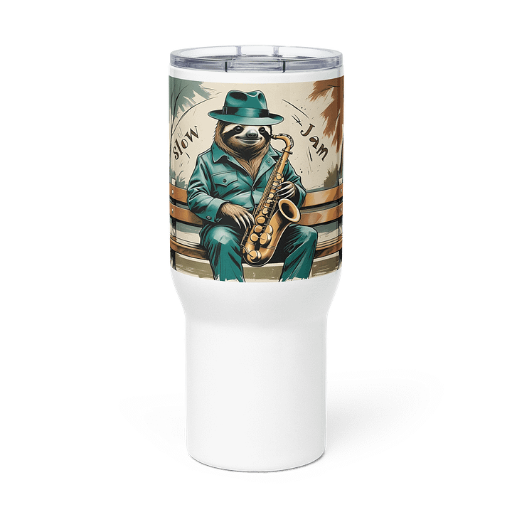Saxophone Sloth Travel Mug product image (1)