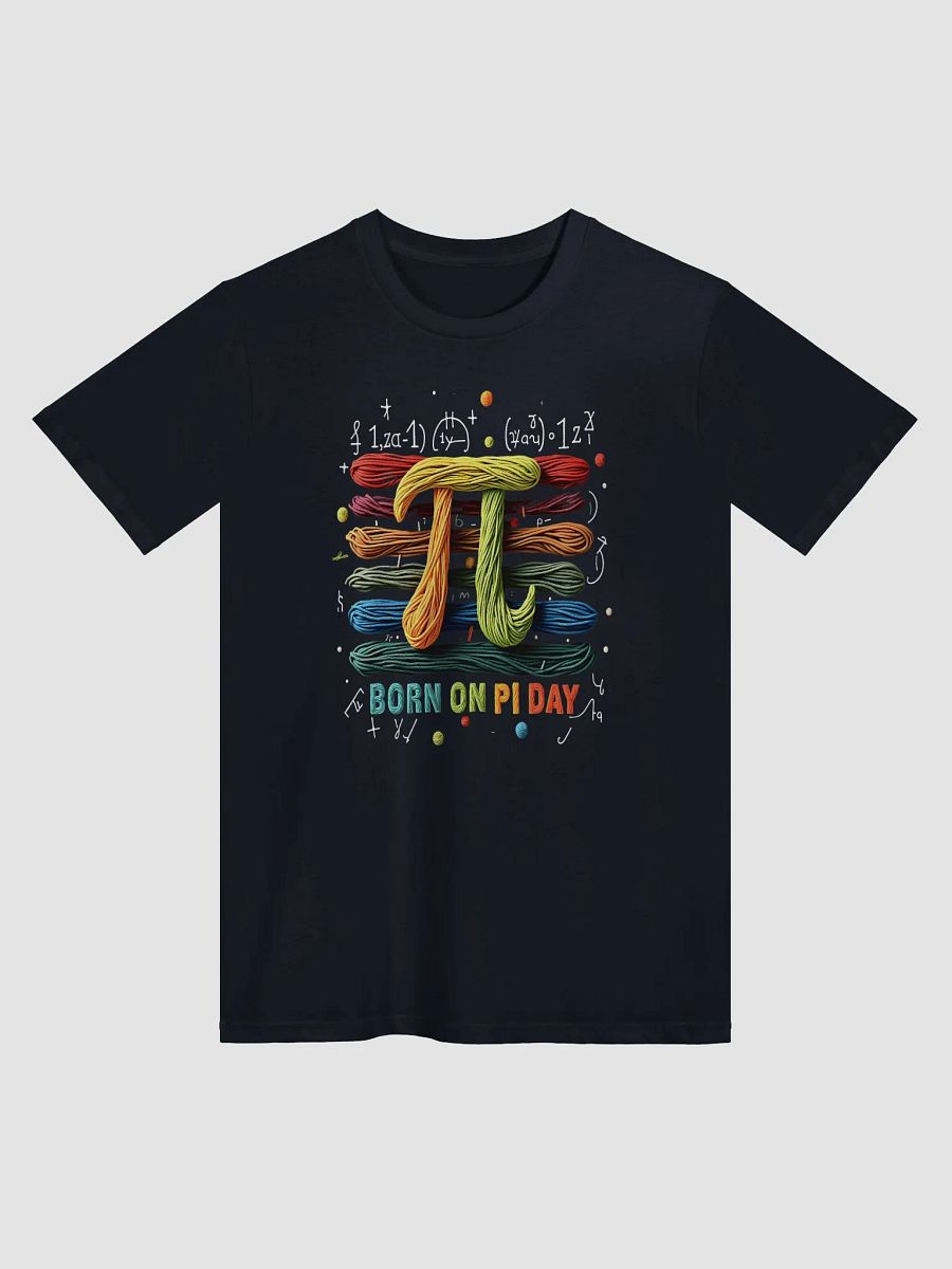 Born on Pi Day Crew Neck T-Shirt - Colorful Yarn Art Math Design | Geek & Nerd Gift product image (3)