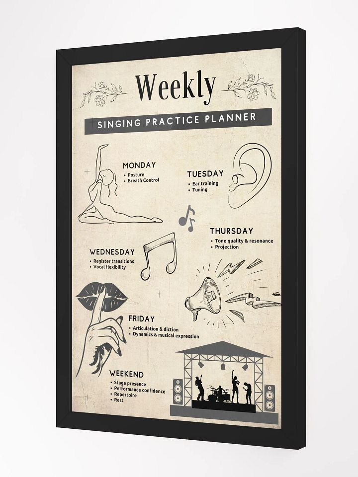Framed Singing Practice Planner 12'' x 18'' product image (2)