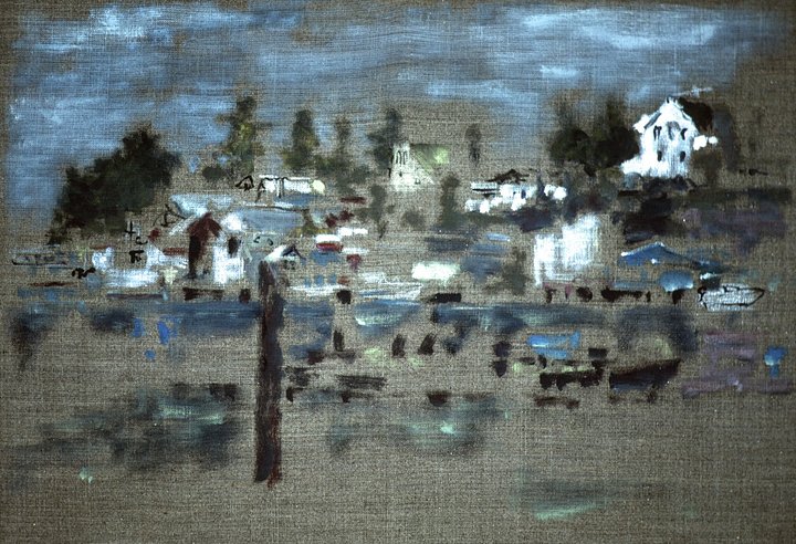 La Conner from Swinomish Reservation 1988 on canvas (26" x 40") product image (1)