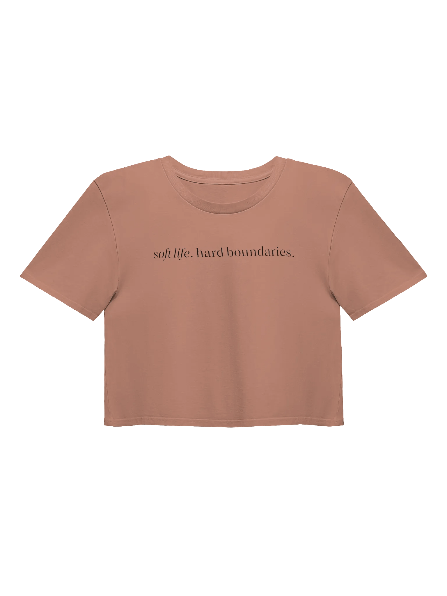 soft life. hard boundaries. screen print crop. product image (1)
