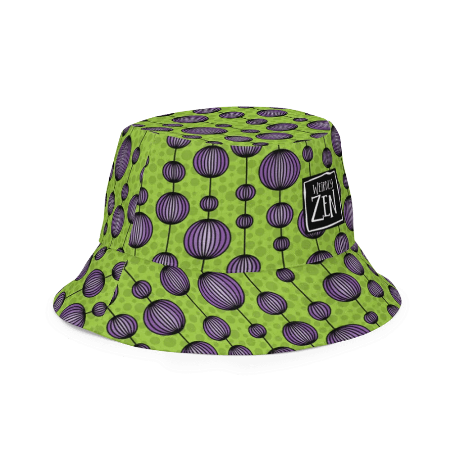 Weirdly Zen Reversible Bucket Hat - Purple and Green Abstract product image (4)