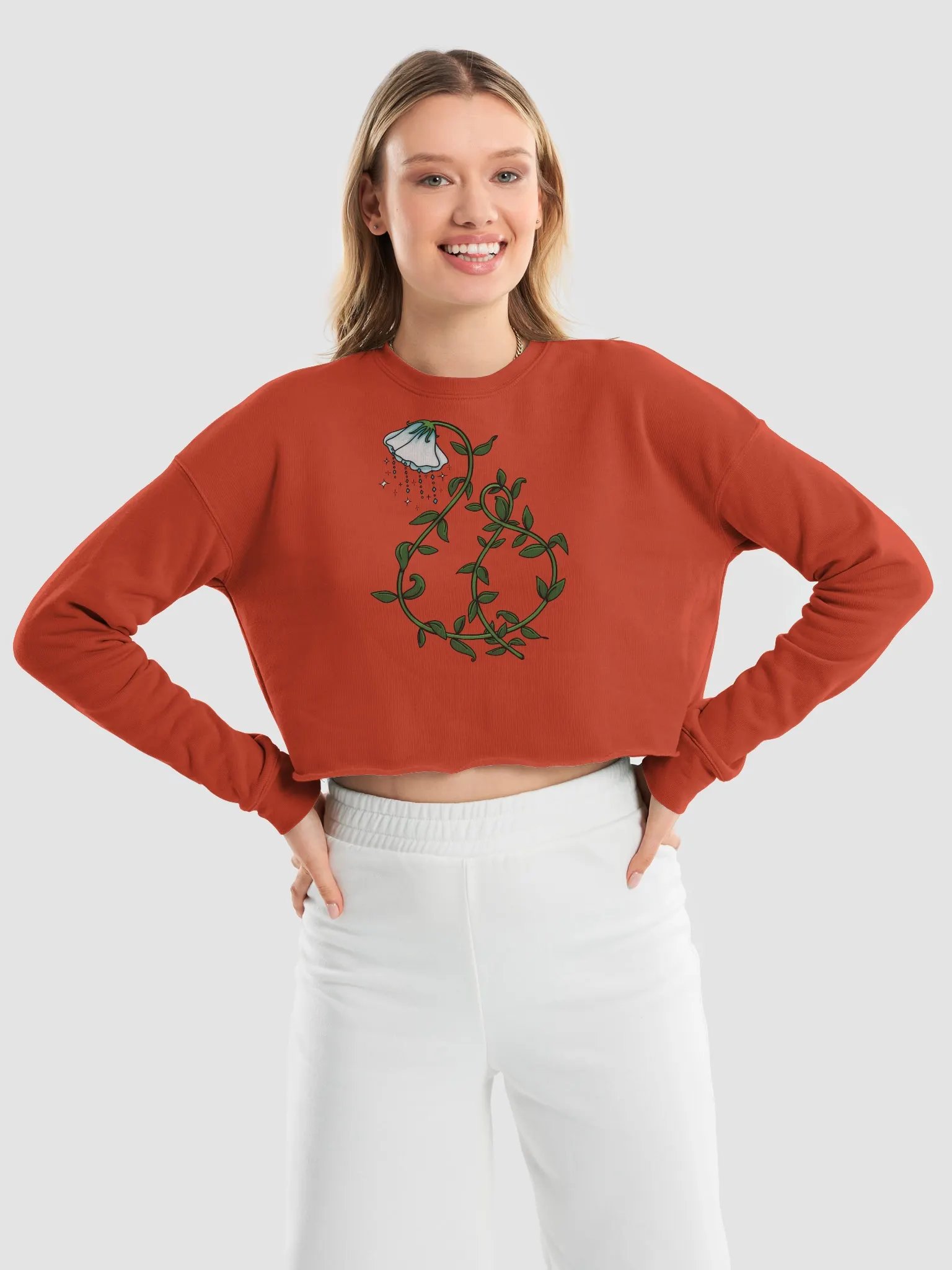 Crystal Bloom Cropped Sweater product image (5)