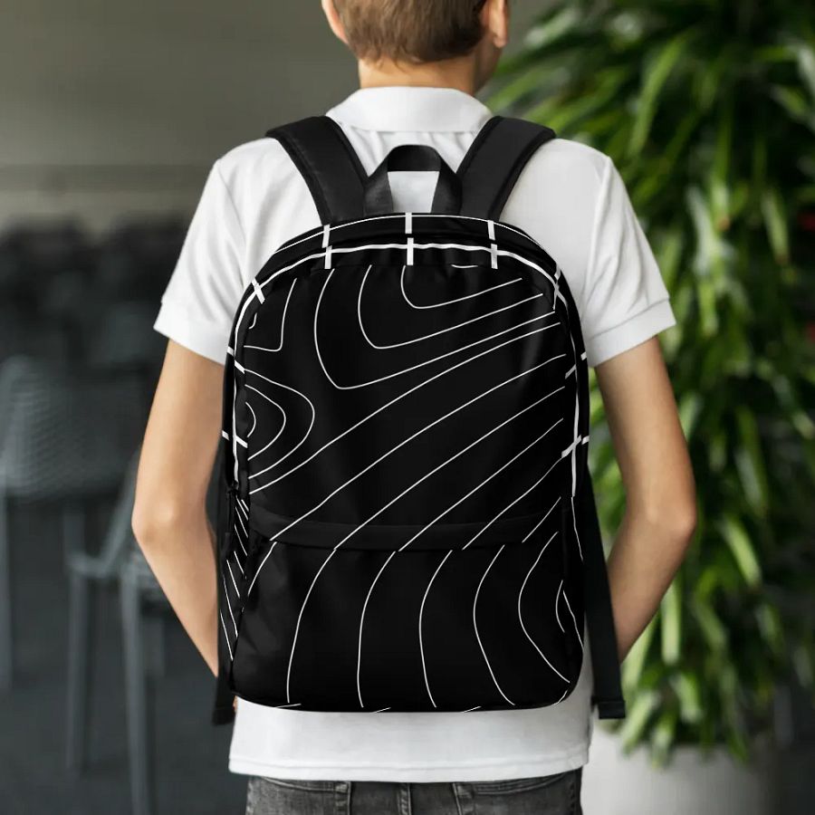 Lines and Curves Black Backpack product image (8)