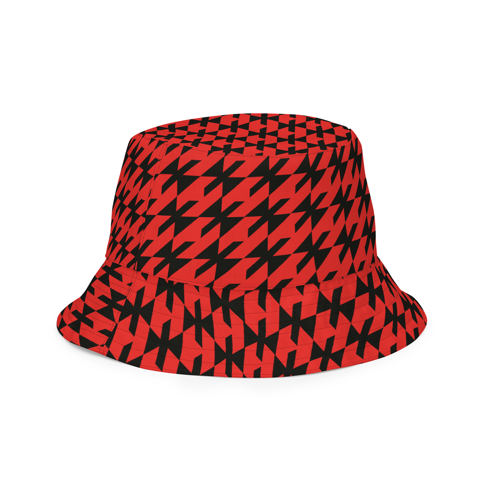 Red and Black Houndstooth Reverie Reversible Bucket Hat product image (3)